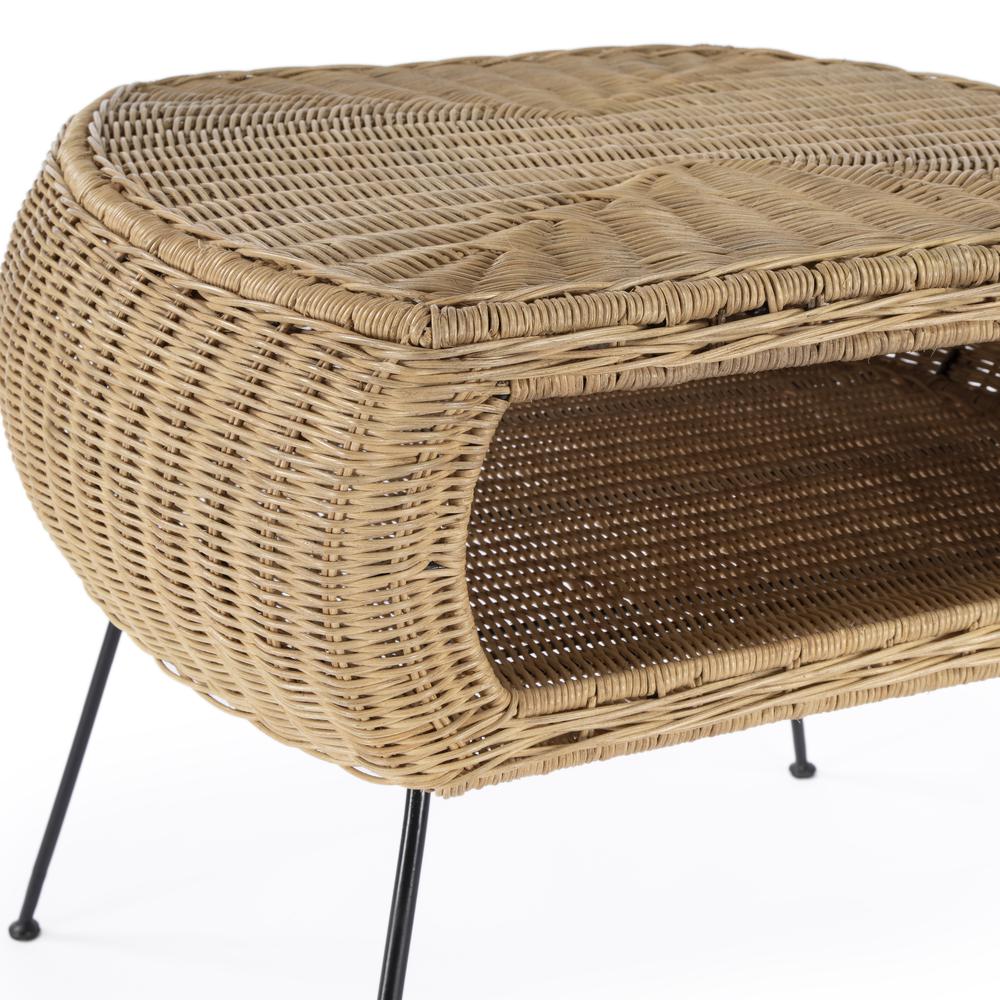 Coralitta Rattan End Table, Light Brown. Picture 5