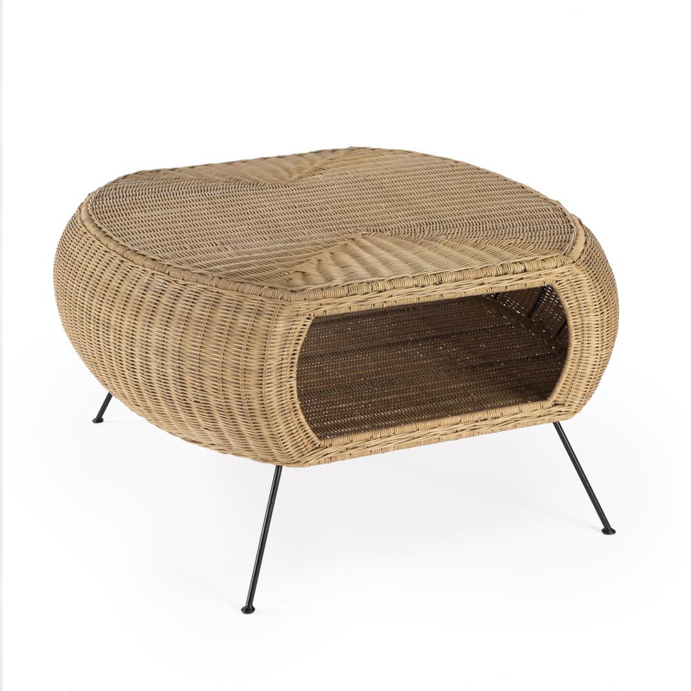 Coralitta Rattan Coffee Table, Light Brown. Picture 1