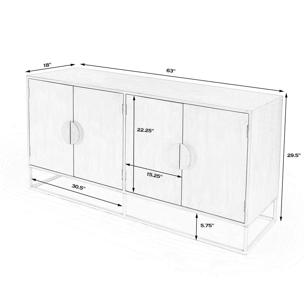 Lennasa Wooden 63" Sideboard, White. Picture 8
