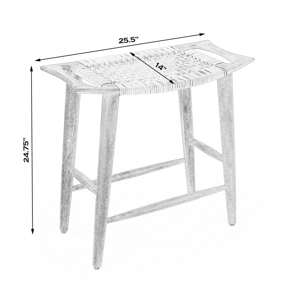 Tristan Natural Wood & Rattan 24.75" Counter Stool, Light Brown. Picture 7