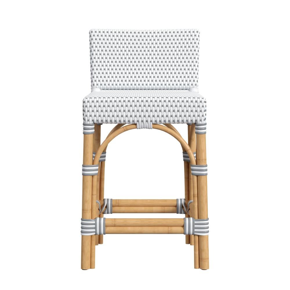 Rattan Counter Stool – White Wicker and Wood Bar Stools for Seating. Picture 4
