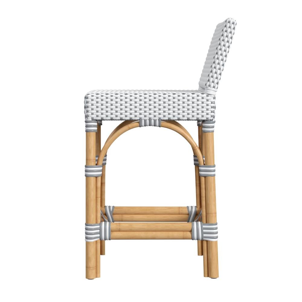 Rattan Counter Stool – White Wicker and Wood Bar Stools for Seating. Picture 5