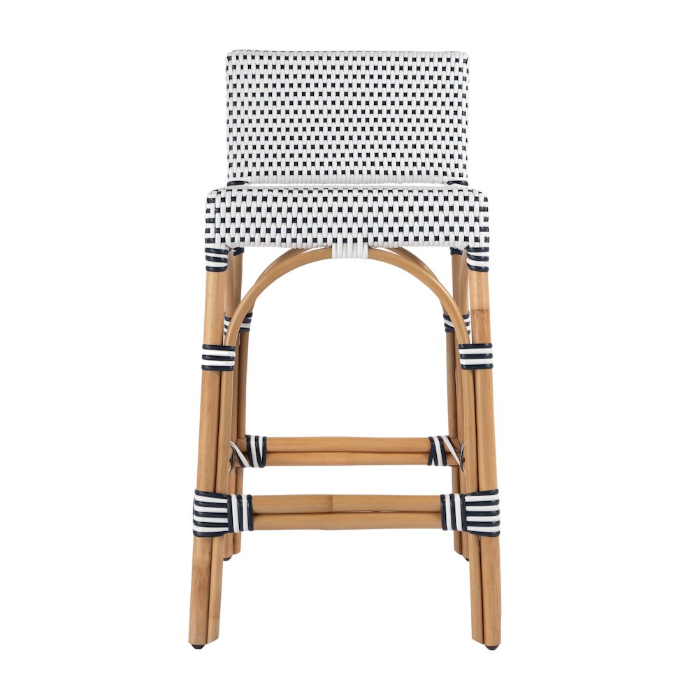 Serienna 24.5 in. Seat Height Rectangular  Rattan Low Back Counter Stool. Picture 2