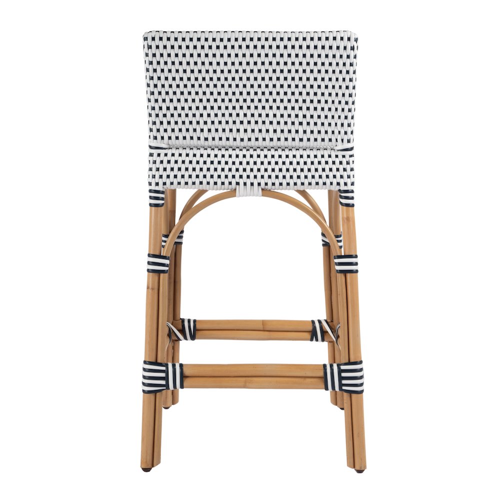 Serienna 24.5 in. Seat Height Rectangular  Rattan Low Back Counter Stool. Picture 4