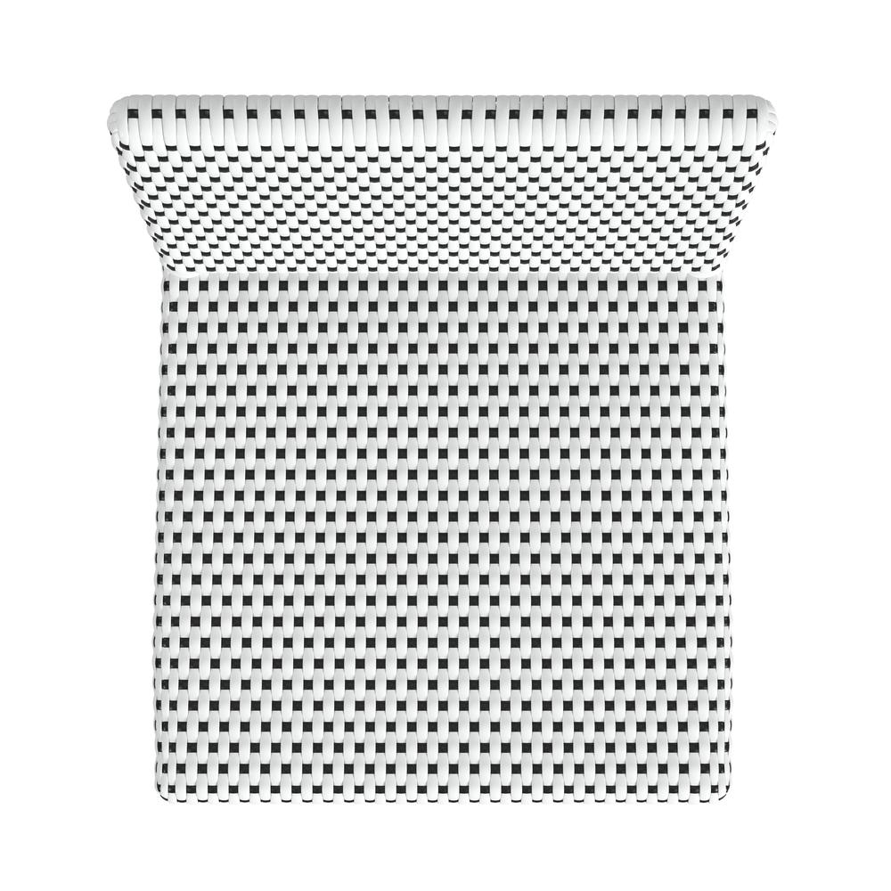 Serienna Rectangular Rattan Low Back 24.5" Counter Stool, Black and White. Picture 5