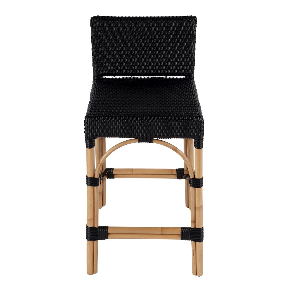 Serienna 24.5 in. Seat Height Rectangular  Rattan Low Back Counter Stool. Picture 1