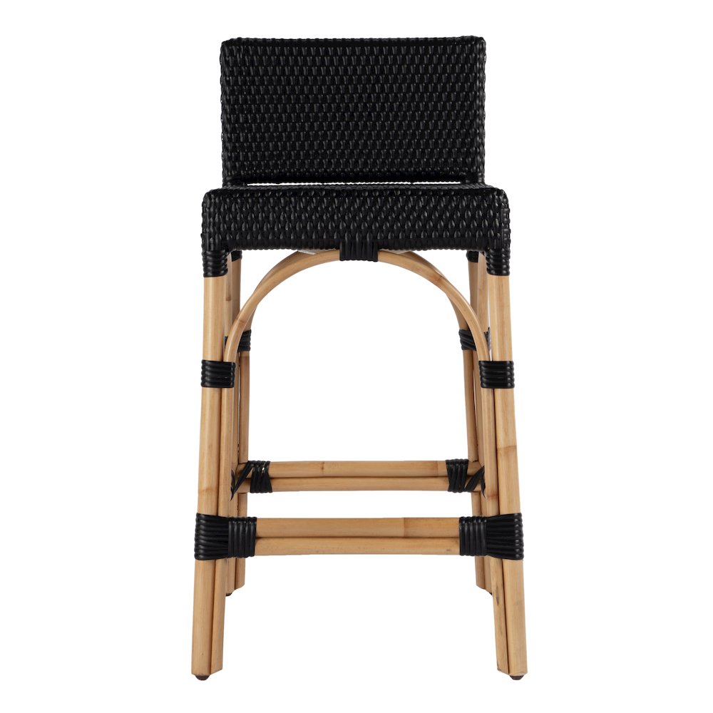 Serienna 24.5 in. Seat Height Rectangular  Rattan Low Back Counter Stool. Picture 2