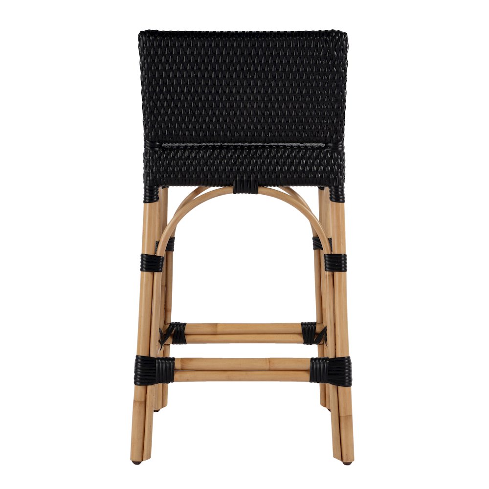 Serienna 24.5 in. Seat Height Rectangular  Rattan Low Back Counter Stool. Picture 3