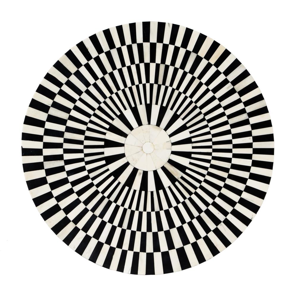 Rimma Bone Inlay Side Table, Black and White. Picture 8