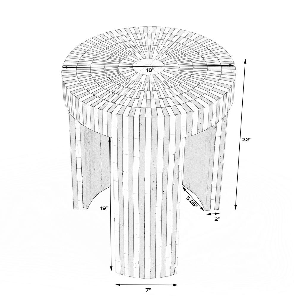 Rimma Bone Inlay Side Table, Black and White. Picture 9