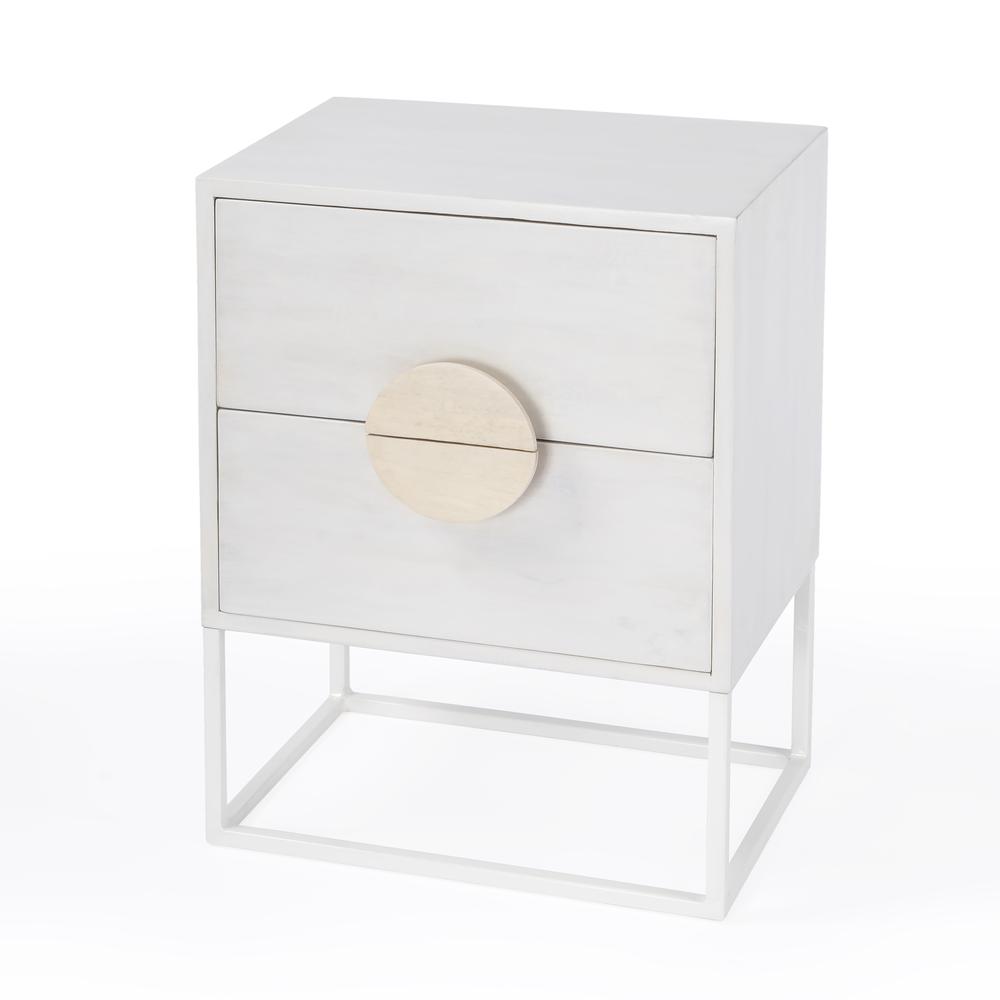 Lennasa 2 drawers Nightstand, White. Picture 1