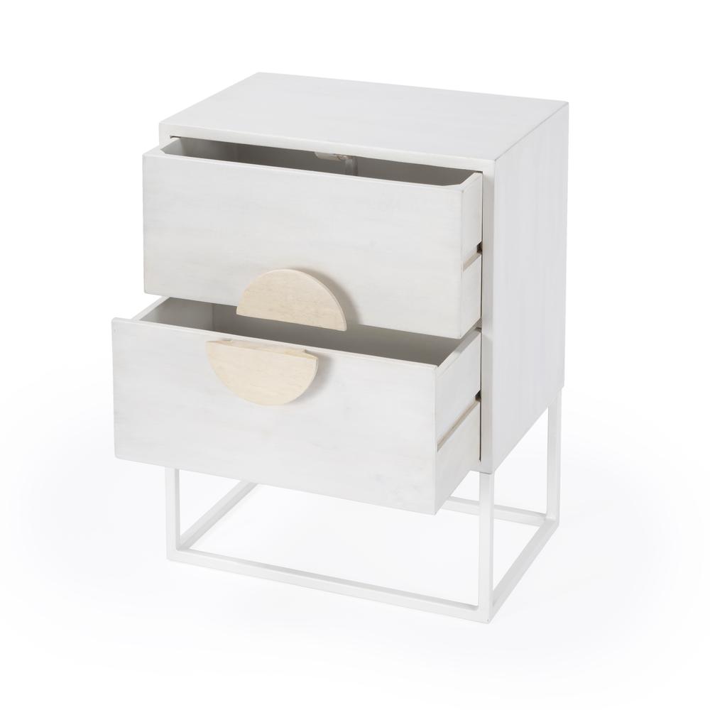 Lennasa 2 drawers Nightstand, White. Picture 2