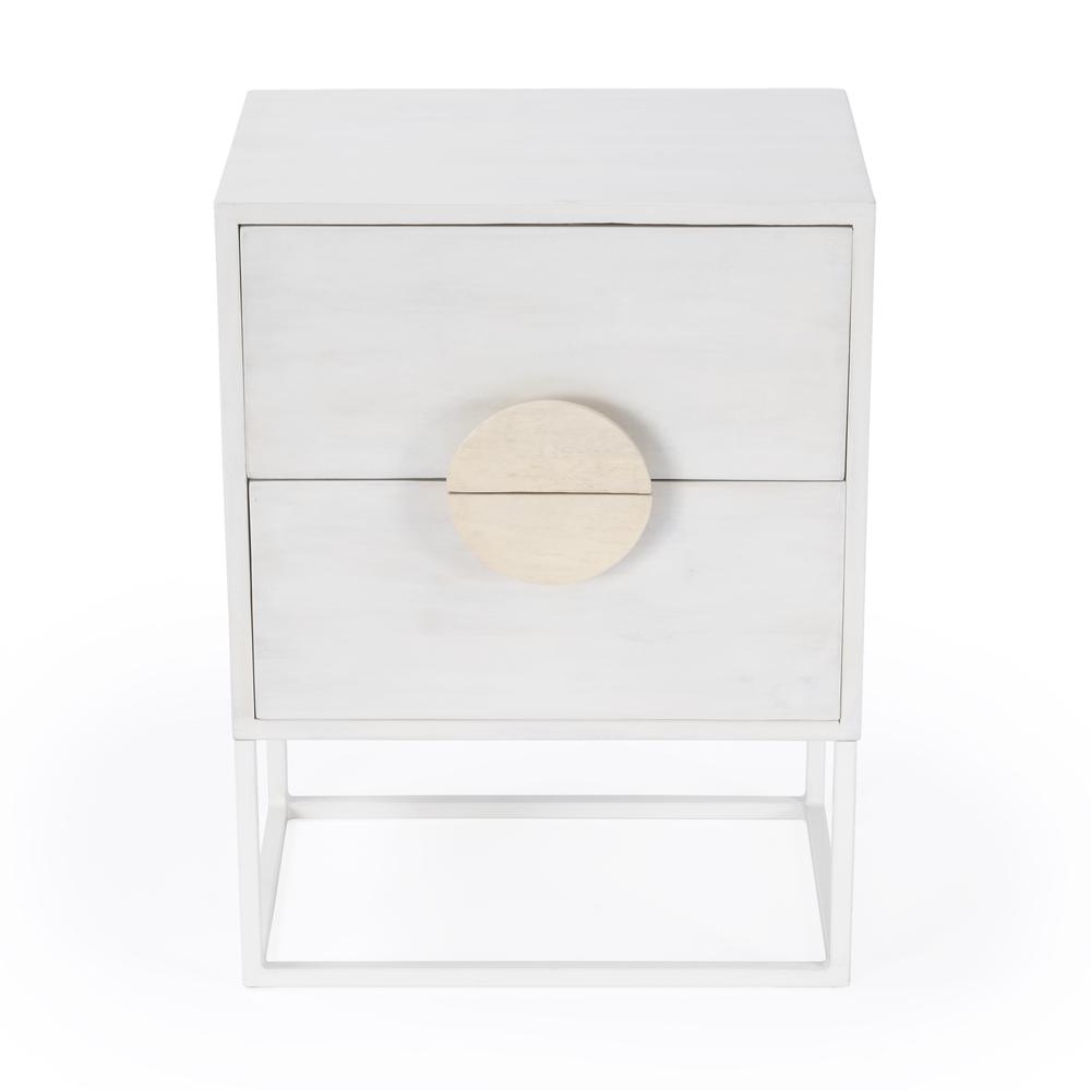 Lennasa 2 drawers Nightstand, White. Picture 3
