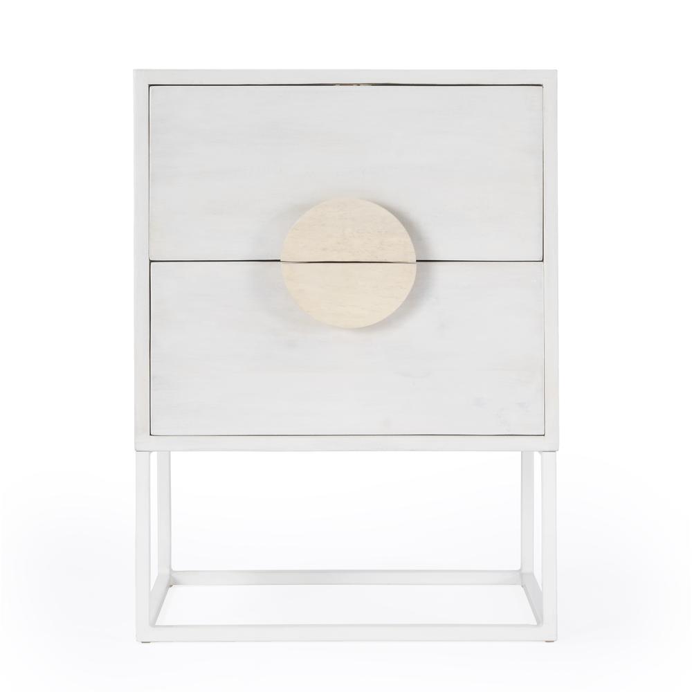 Lennasa 2 drawers Nightstand, White. Picture 4
