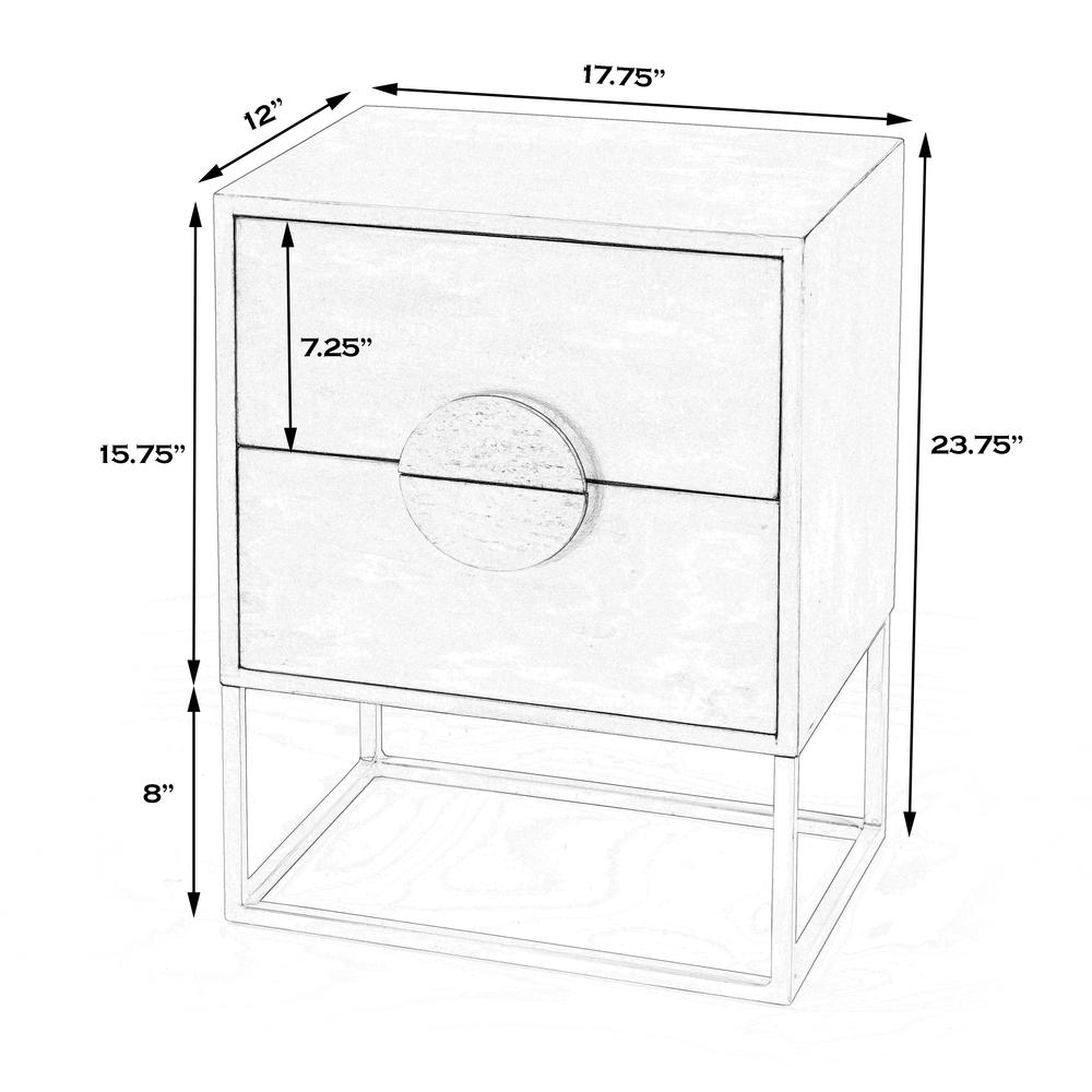 Lennasa 2 drawers Nightstand, White. Picture 8