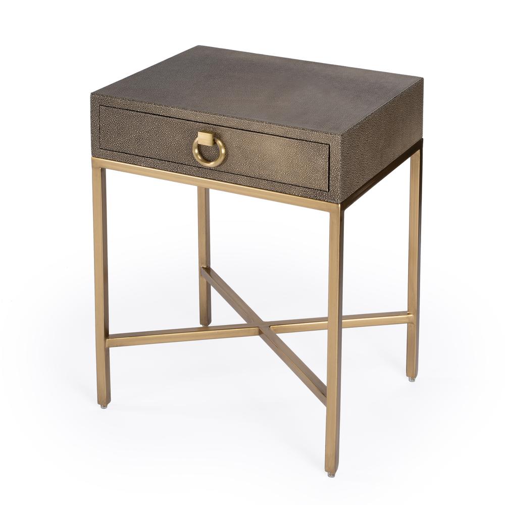 Sullia One Drawer End Table, Gold. Picture 1