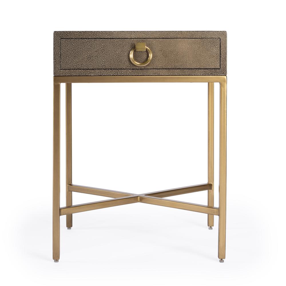 Sullia One Drawer End Table, Gold. Picture 3