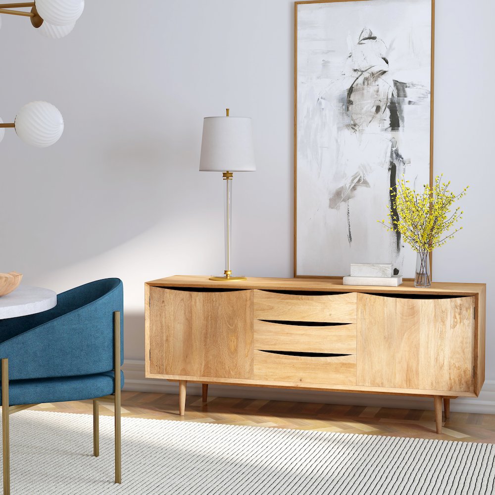 Leonidin Natural Wood 67" Sideboard, Light Brown. Picture 9