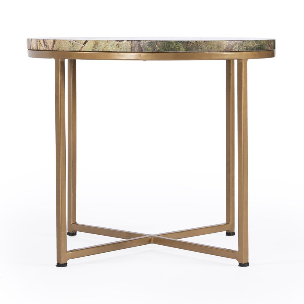 Giovanniya Marble Side Table, Gold. Picture 3