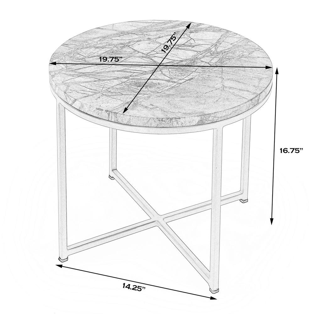 Giovanniya Marble Side Table, Gold. Picture 5
