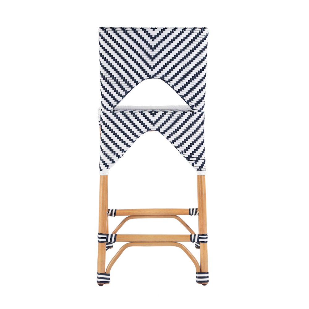 Creanly 25.25 in. Seat Height Rattan Counter Stool with Back and Footrest. Picture 4