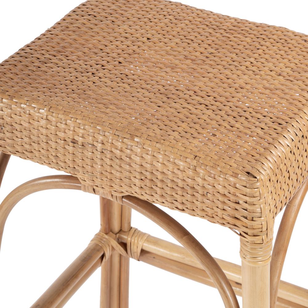 Robias Rectangular Rattan 30" Bar Stool, Natural. Picture 2