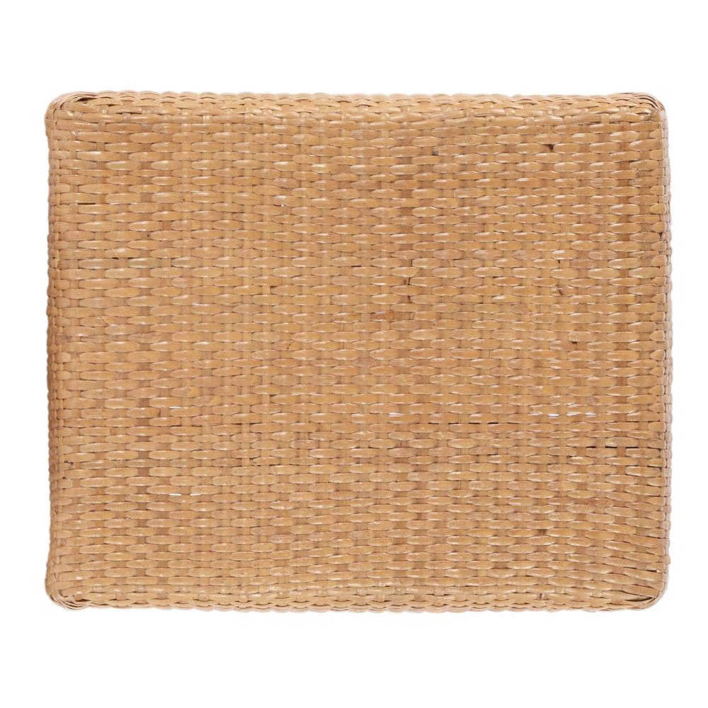 Robias Rectangular Rattan 30" Bar Stool, Natural. Picture 6