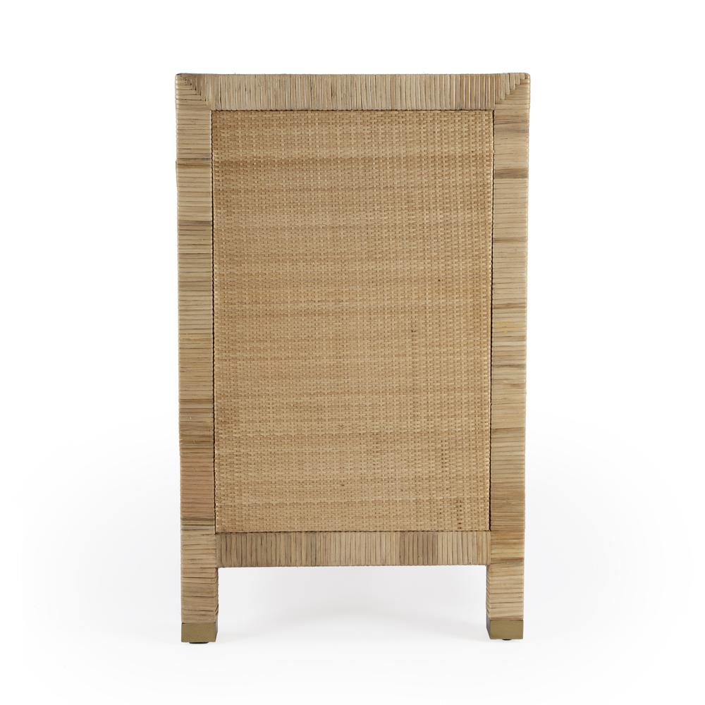 Corfu 6 Drawer Natural Rattan Double Dresser, Natural and White. Picture 5