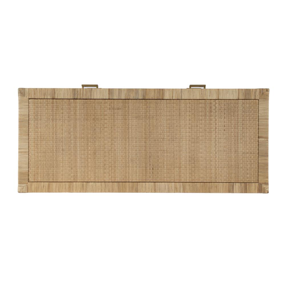 Corfu 6 Drawer Natural Rattan Double Dresser, Natural and White. Picture 7