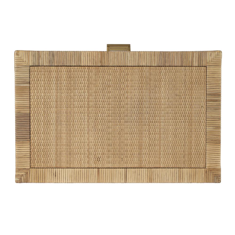 Corfu 3 Drawer Rattan Nightstand, Natural and White. Picture 7