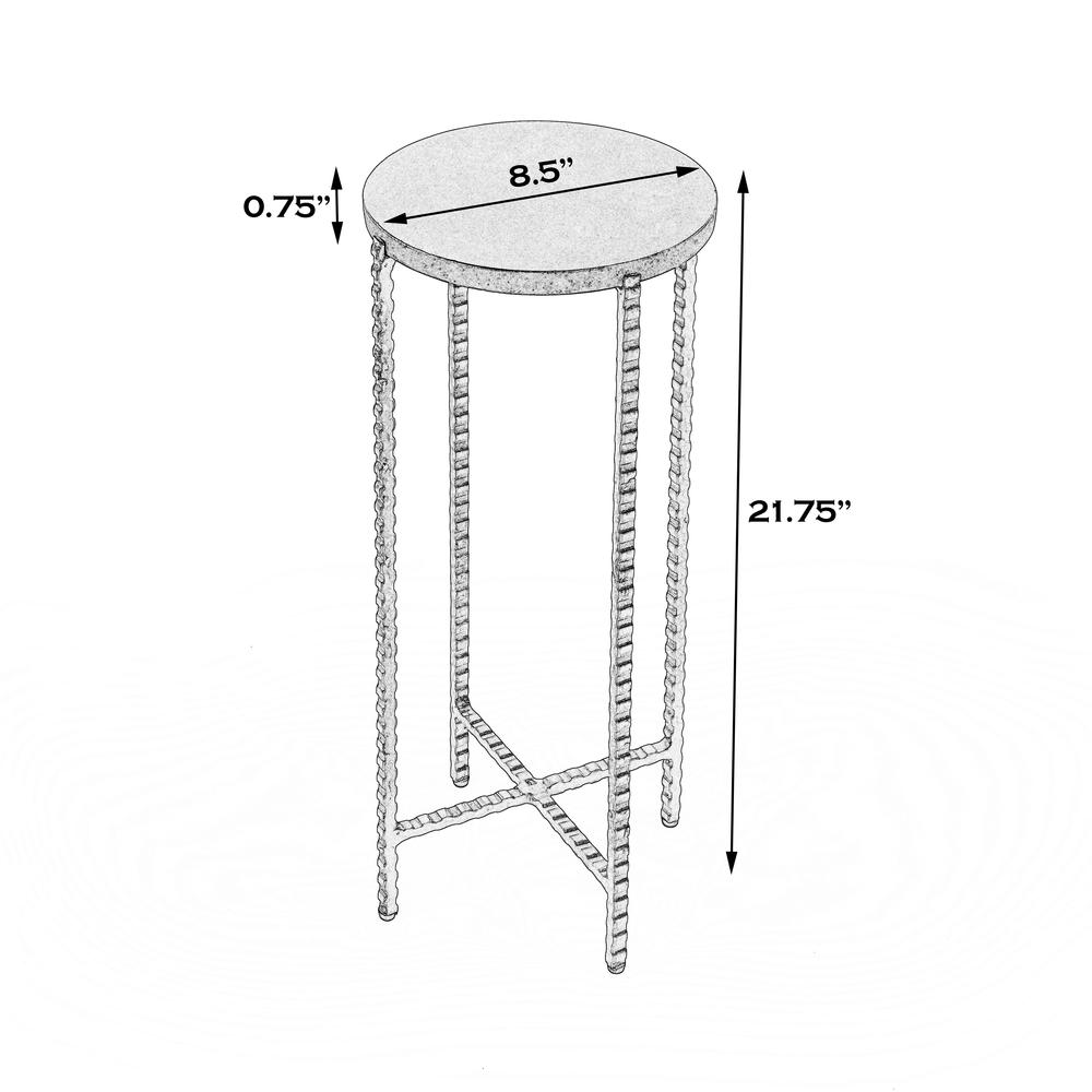 Nigella Granite Cross Legs Side Table, Multi-Color. Picture 7