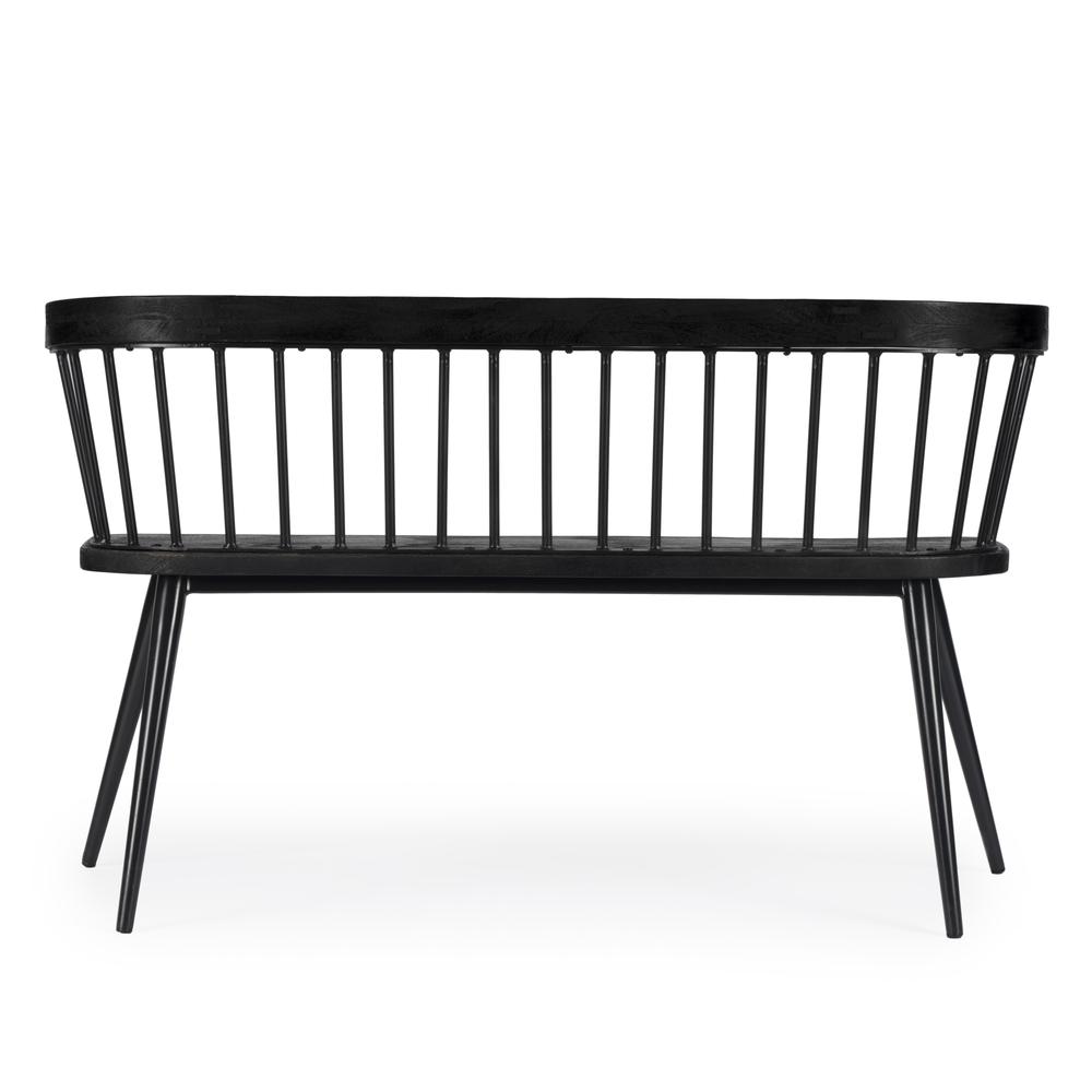 Tempe Mango Wood Spindle Back  51.25"W Bench, Black. Picture 7