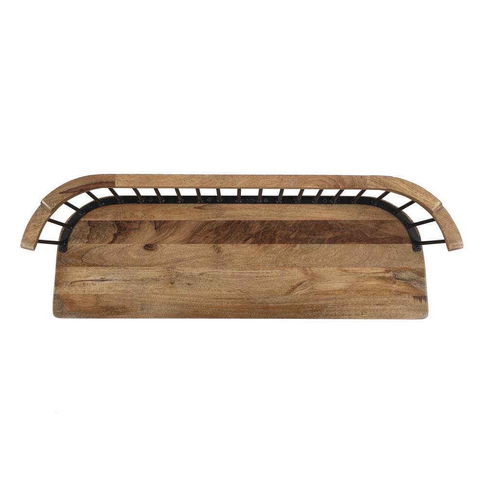 Tempe Mango Wood Spindle Back  51.25"W Bench, Medium Brown. Picture 8