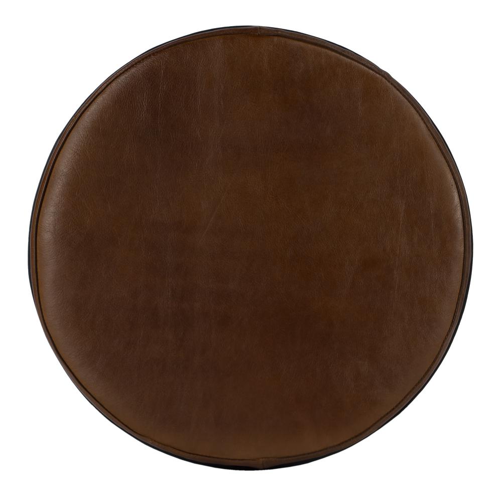 Clyde Leather 25" Adjustable Bar Stool, Medium Brown. Picture 8