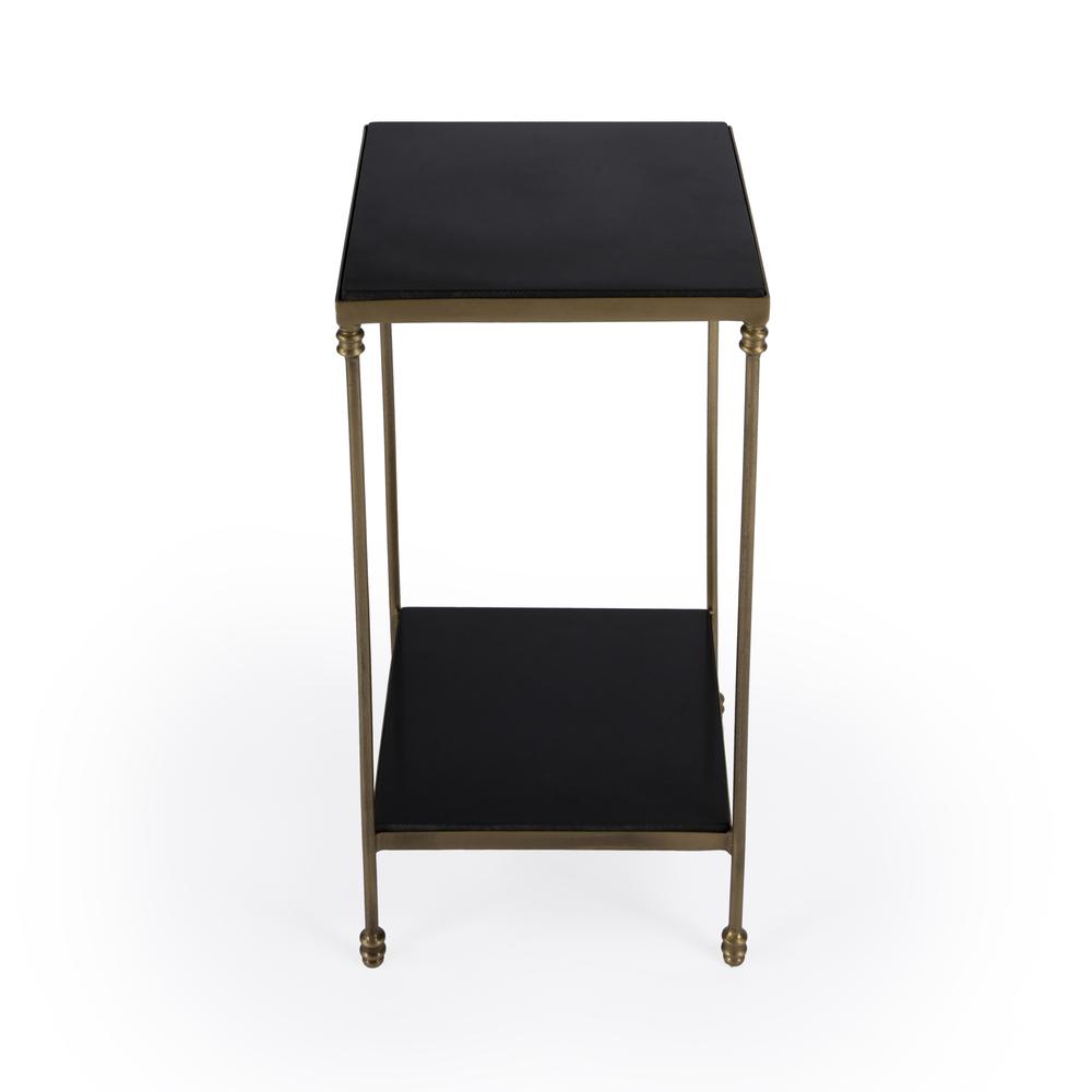 Imogen Iron and Granite Side Table, Black. Picture 2