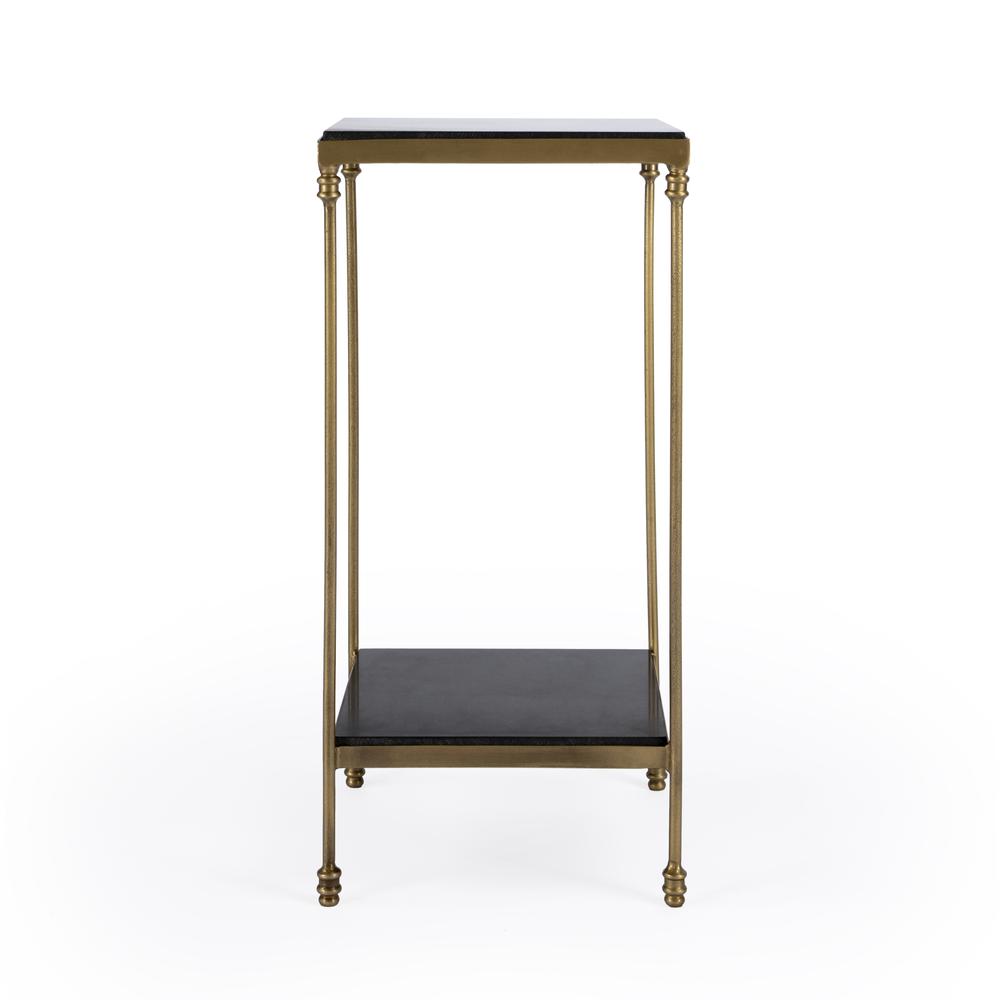 Imogen Iron and Granite Side Table, Black. Picture 3
