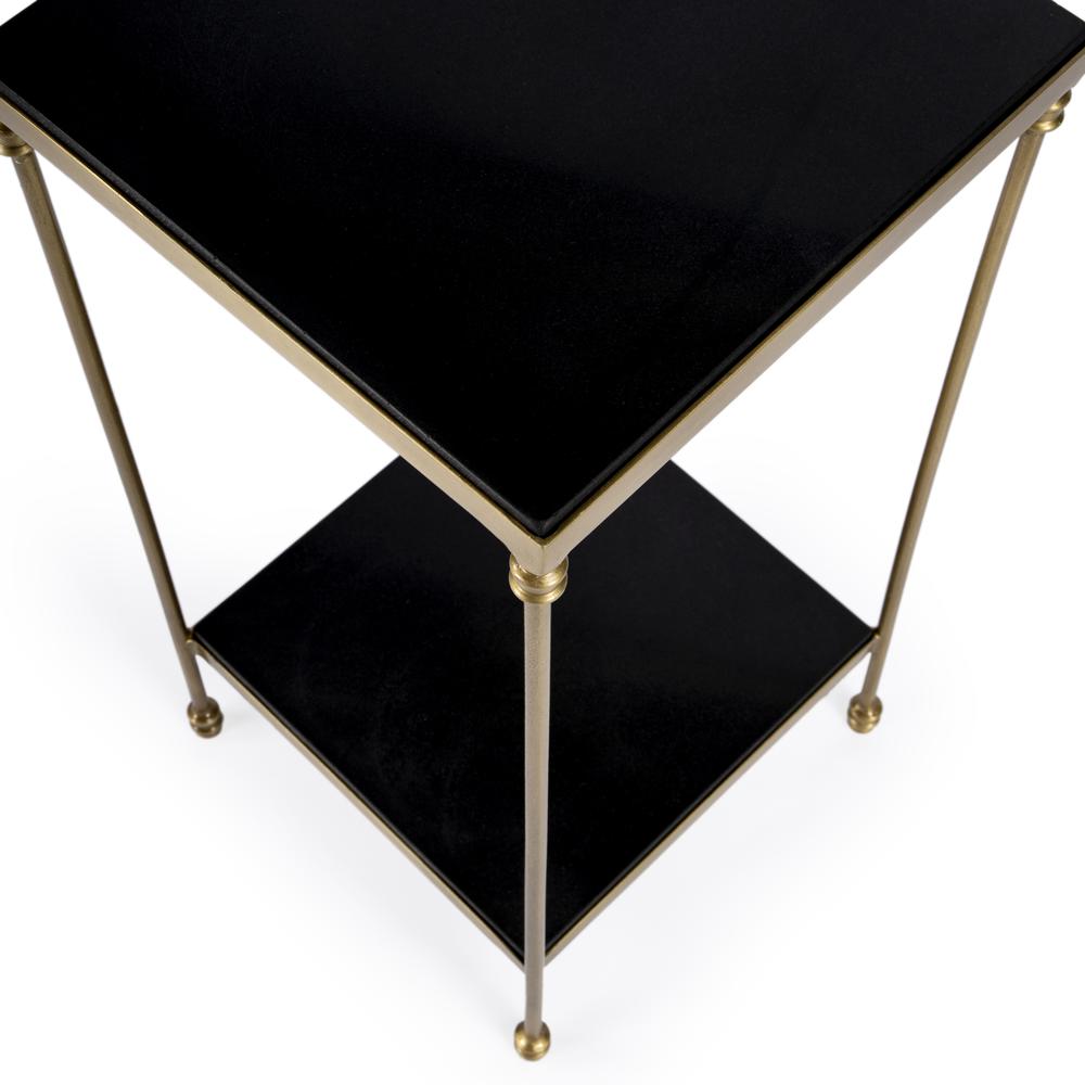 Imogen Iron and Granite Side Table, Black. Picture 4