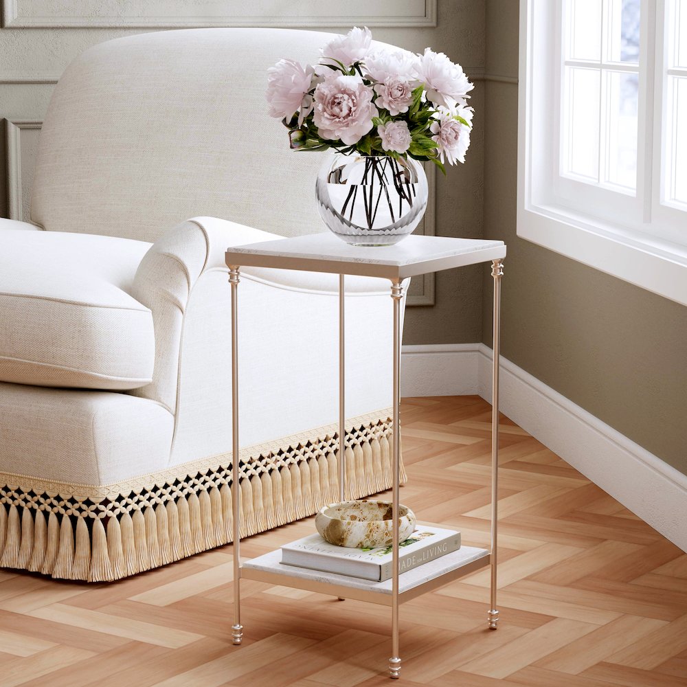 Imogen Marble Side Table, White. Picture 8