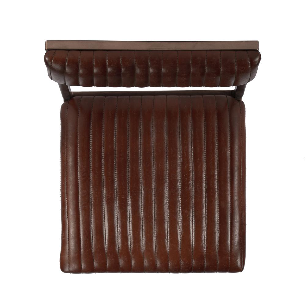 Houston 24" Leather Counter Stool, Medium Brown. Picture 6