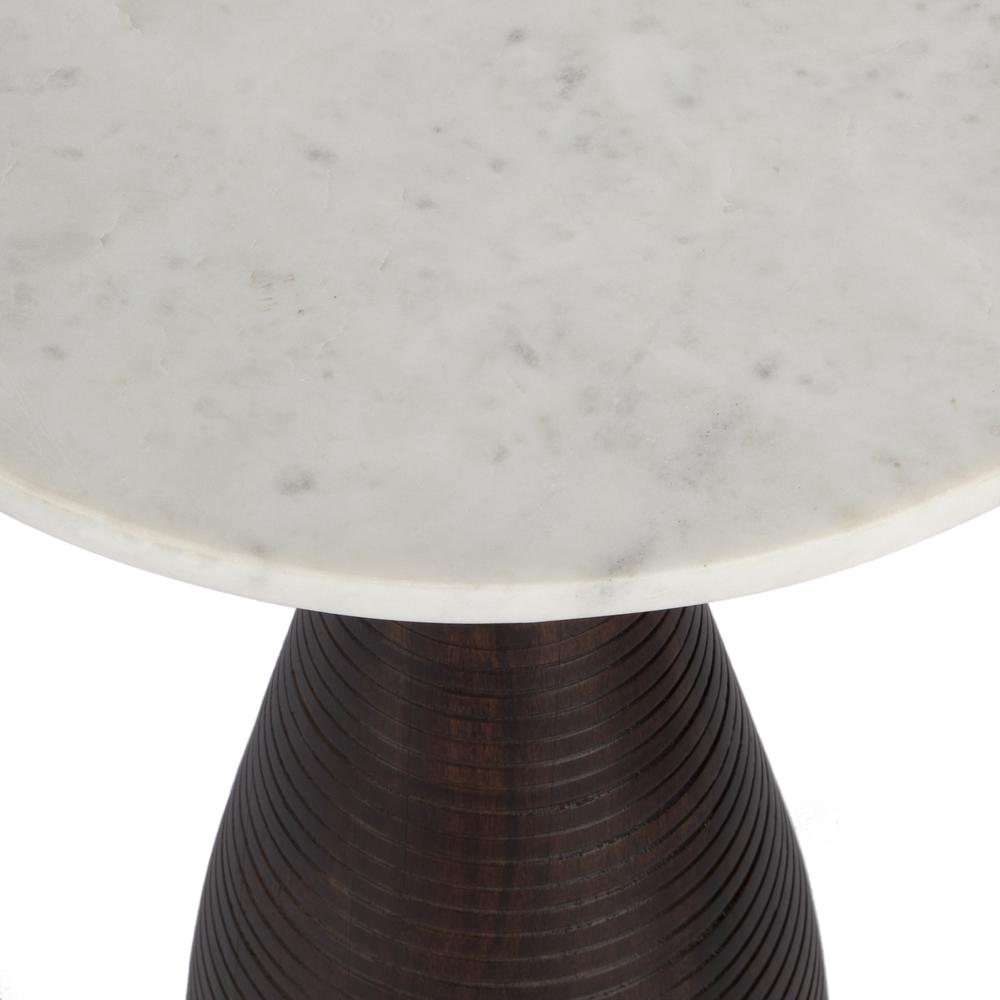 Julia Marble Pedestal Side Table, Dark Brown. Picture 4