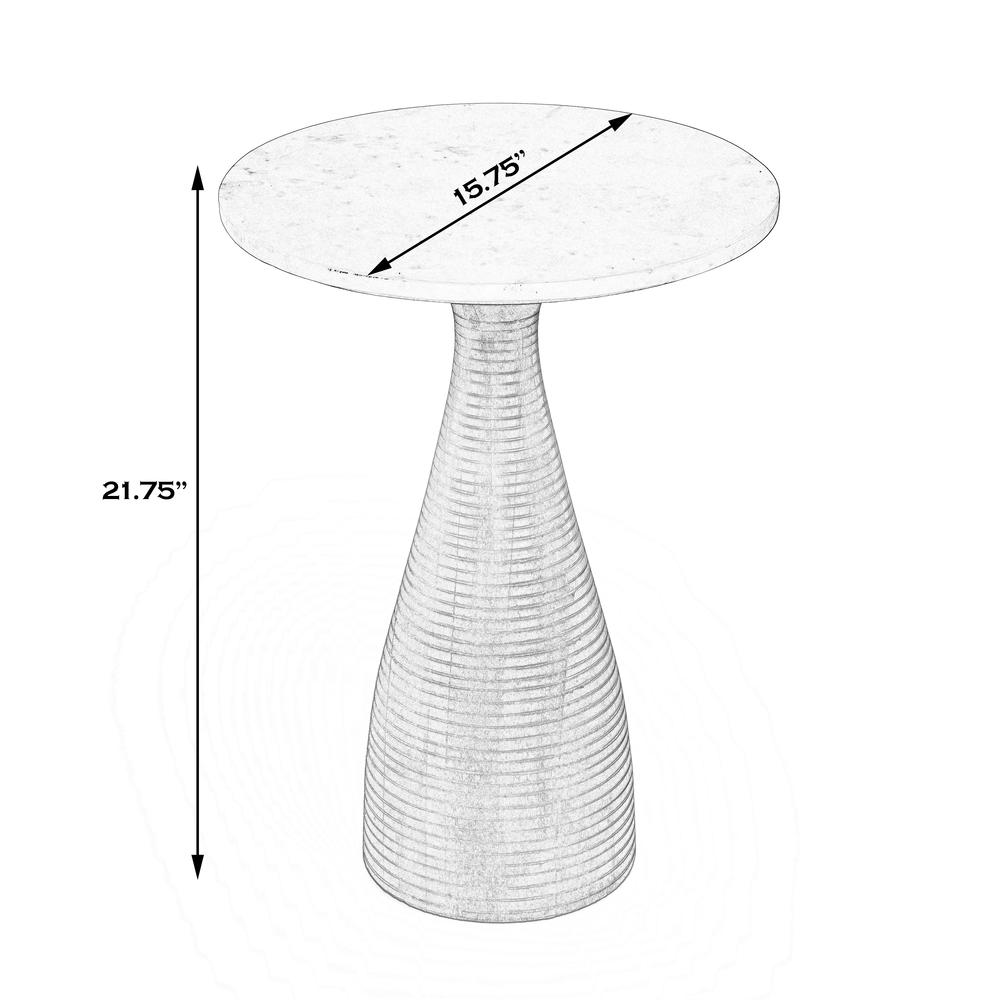 Julia Marble Pedestal Side Table, Dark Brown. Picture 6