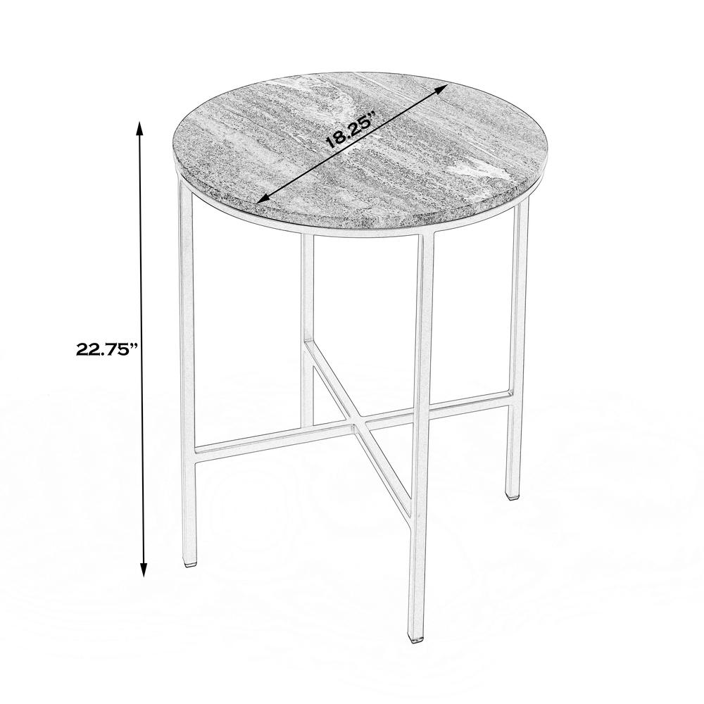 Caty Marble End Table, Multi. Picture 6