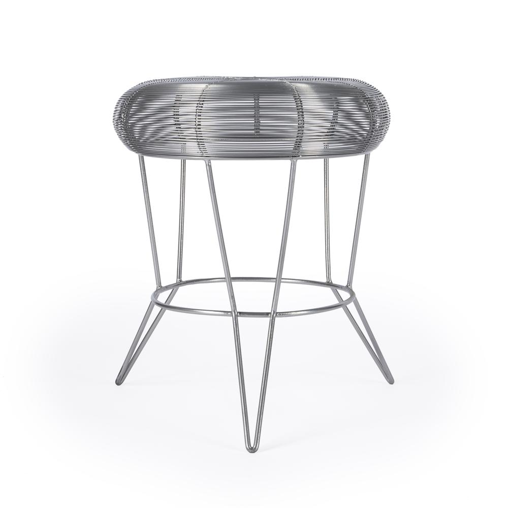 Allen Decorative Wire Side Table, Silver. Picture 1