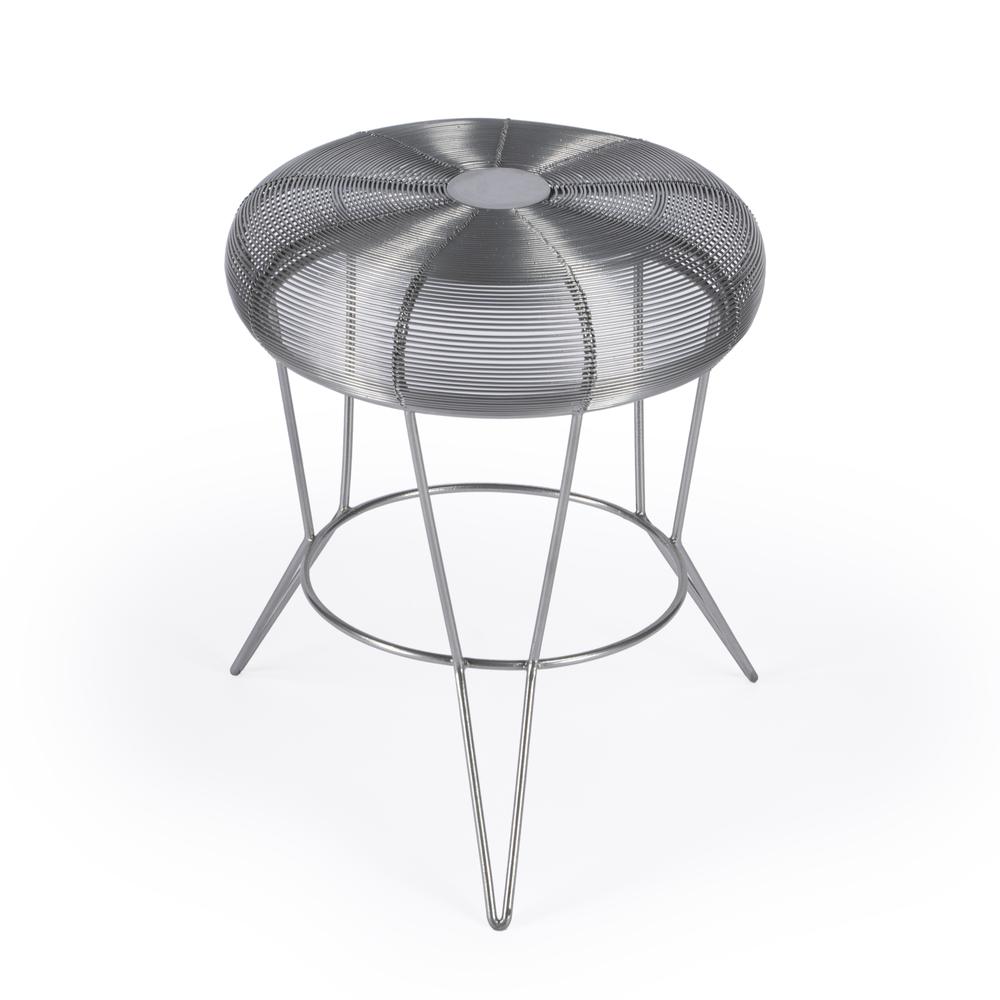 Allen Decorative Wire Side Table, Silver. Picture 3
