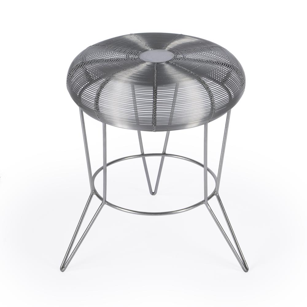 Allen Decorative Wire Side Table, Silver. Picture 4