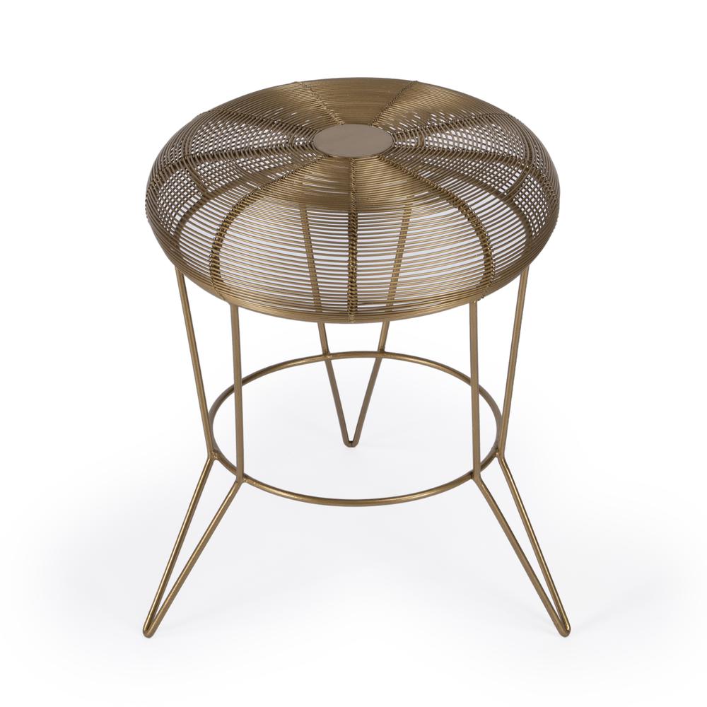 Allen Decorative Wire Side Table, Antique Gold. Picture 1