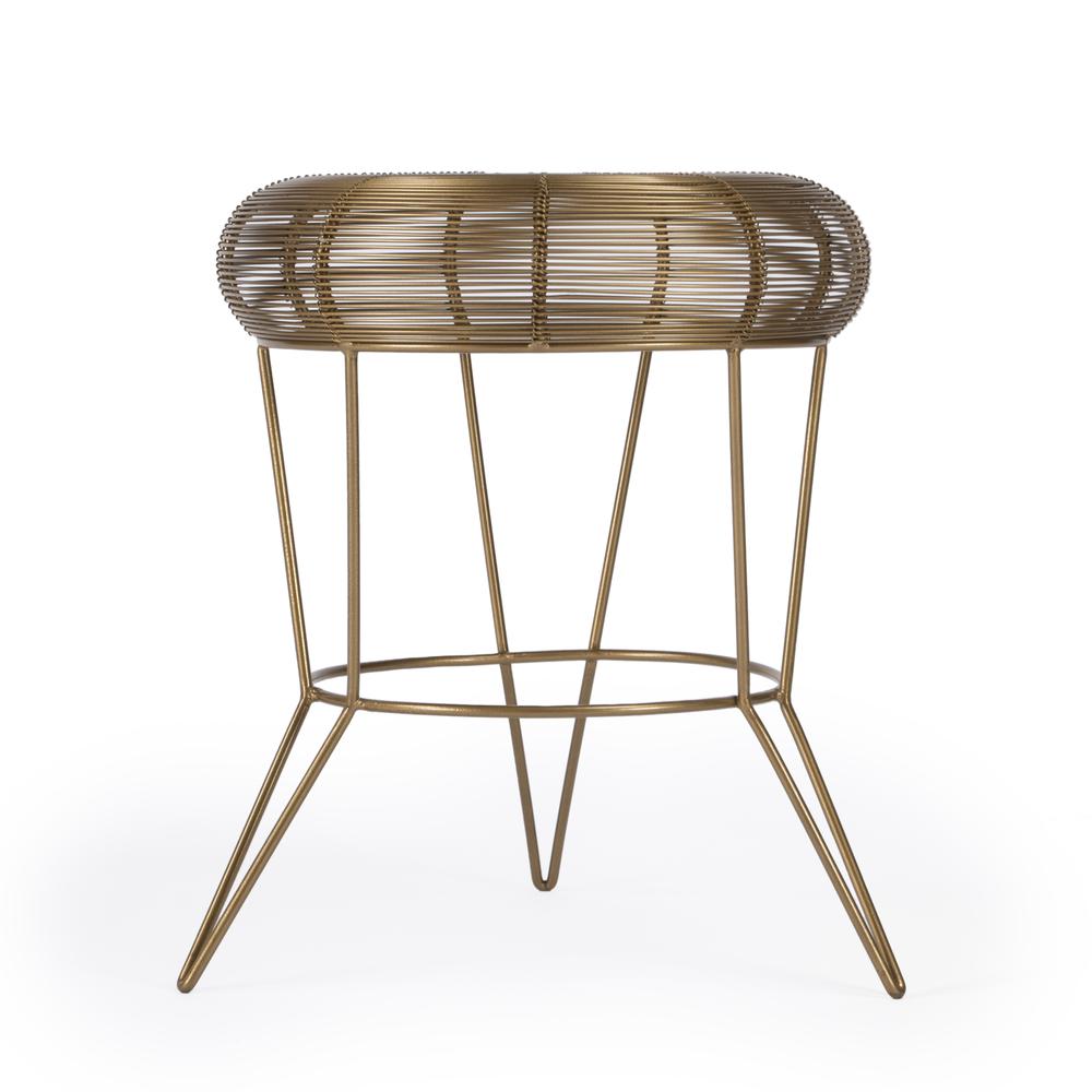 Allen Decorative Wire Side Table, Antique Gold. Picture 3