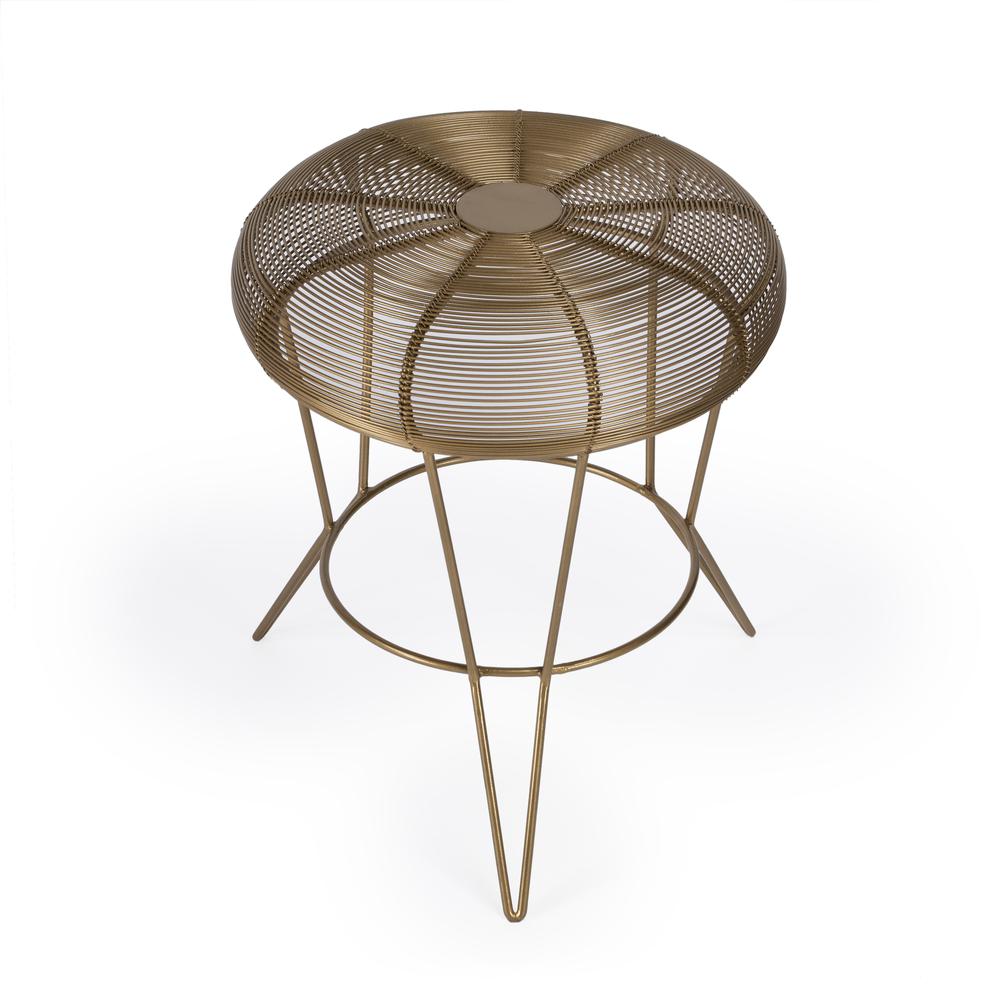 Allen Decorative Wire Side Table, Antique Gold. Picture 4