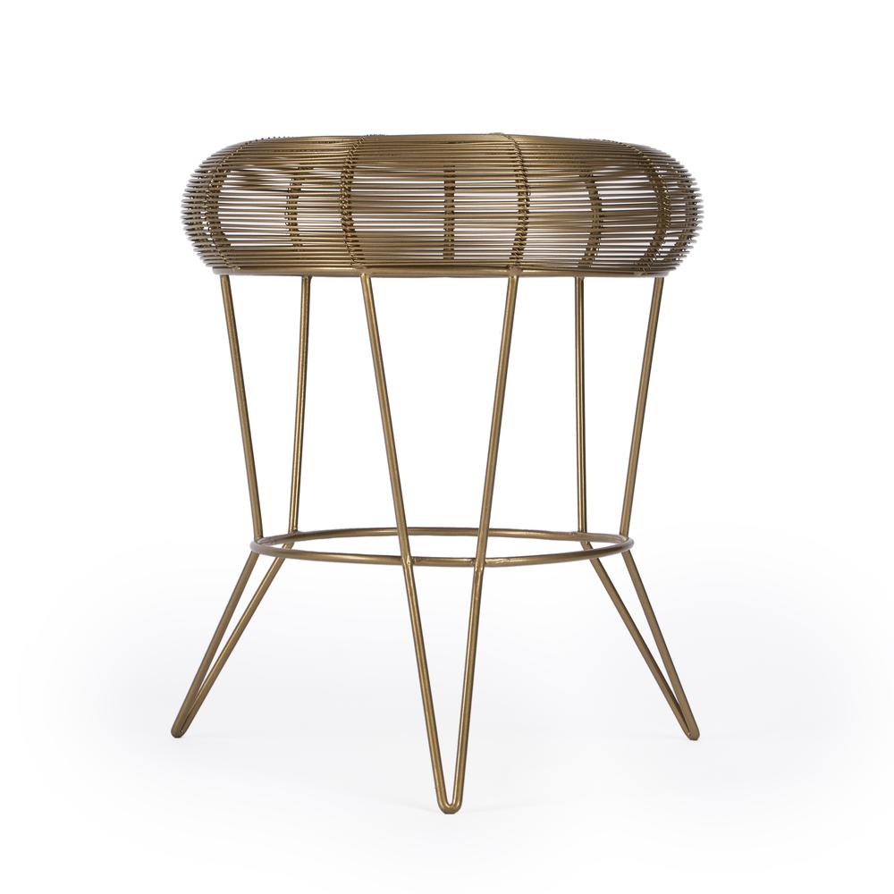 Allen Decorative Wire Side Table, Antique Gold. Picture 5