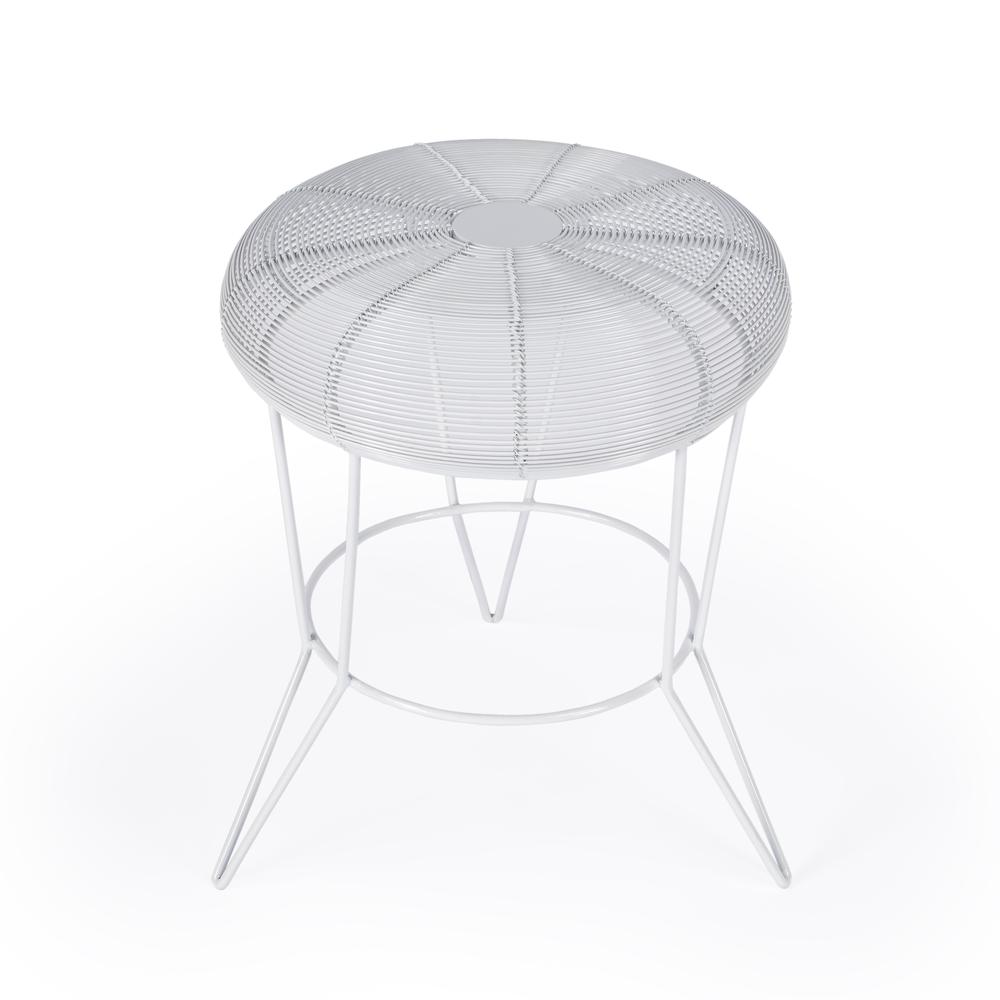 Allen Decorative Wire Side Table, White. Picture 1
